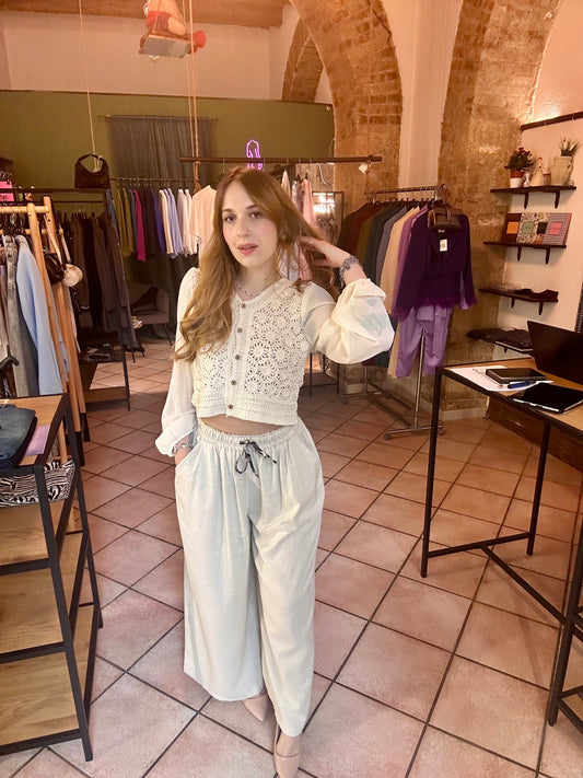 Panta palazzo beige